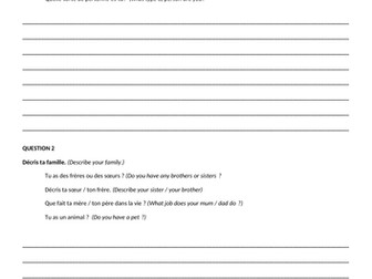 AQA GCSE French Foundation Oral Questions