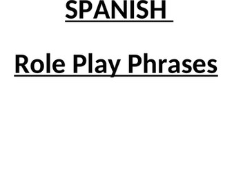 AQA GCSE Spanish Role Play Phrases