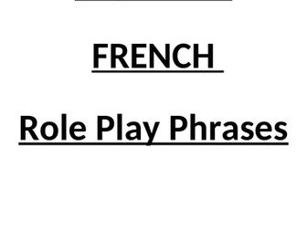 AQA GCSE French Role Play Phrases