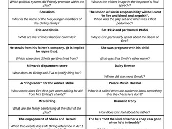 An Inspector Calls revision Dominoes