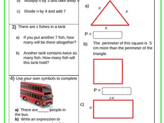 Writing Algebraic Expressions