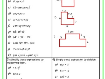 Simplifying Algebraic Expressions