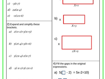 Expanding  Brackets in Expressions: Algebra