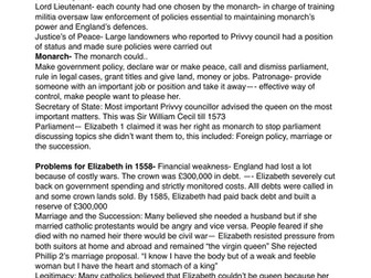 Early Elizabethan England Notes - Edexcel GCSE History