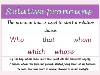 Relative Pronoun display KS2