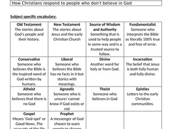 KS3 Bible & God unit