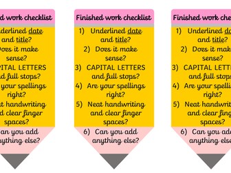 Finished Work Checklist
