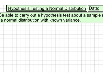 Hypothesis Testing a Sample Mean (Unit 11 - Methods of Hypothesis Testing)