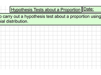 Hypothesis Testing a Proportion (Unit 11 - Methods of Hypothesis Testing)