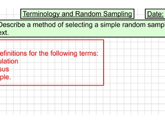 Terminology and Random Sampling (Unit 8 - Data Collection)