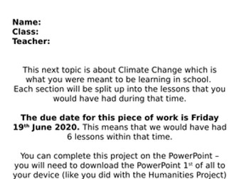 Home Learning - Climate Change Y7