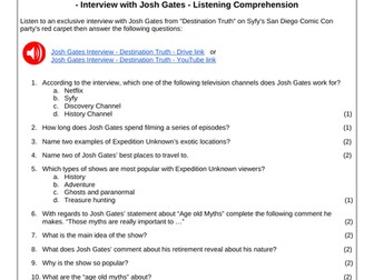 Expedition Unknown- Interview with Josh Gates - Listening Comprehension