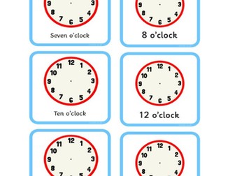 Telling the time to the hour-o'clock