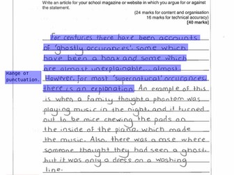 AQA English Language Paper 2 Marked and Annotated Exam Responses on all questions
