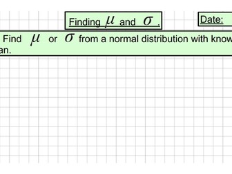 Finding Unknown Parameters (Unit 7 - Normal Distribution)