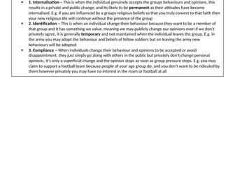 AQA A level Psychology Social Influence Revision Guide