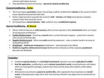 AQA A level Psychology Approaches Revision Guide