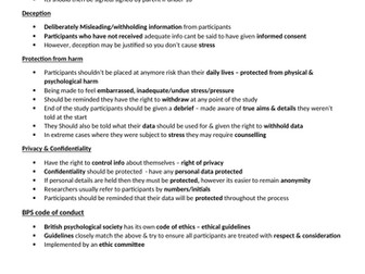 AQA A level Psychology Research Methods Revision Guide