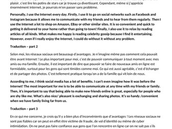 Translation French into English Social Media