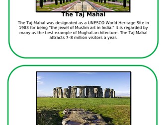 Wonders of the world display