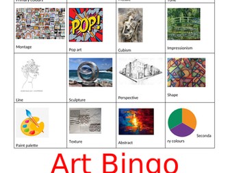 Art Bingo starter - fun, colourful resource