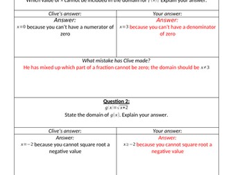 Clumsy Clive's Function Notation Test