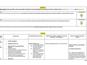 Year 7 Gymnastics Sequencing Lesson Plan