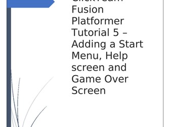 Clickteam Fusion platformer tutorial - Menus and Endgame screen