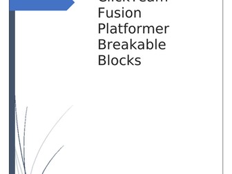 Clickteam Fusion platformer tutorial - Breakable blocks