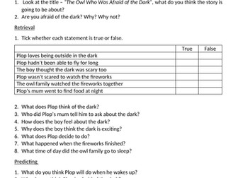 The Owl who was Afraid of the Dark Guided Reading