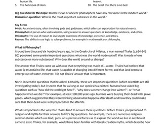 Thales: What is Philosophy?