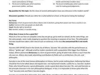 Socrates: What does it mean to live a good life?