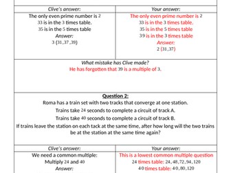 Clumsy Clive's Number Tests