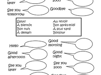 FRENCH GREETING WORKSHEET