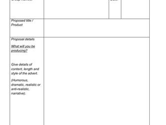 Advert Proposal Template