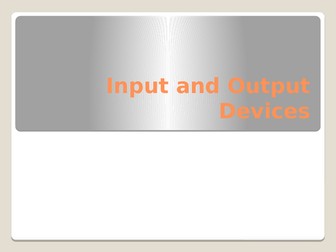 Input  and Output Devices