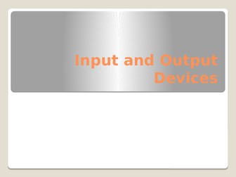 Input  and Output Devices
