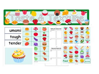 ESL Colorful Food taste & texture Poster, Worksheet, label set, PYP Language
