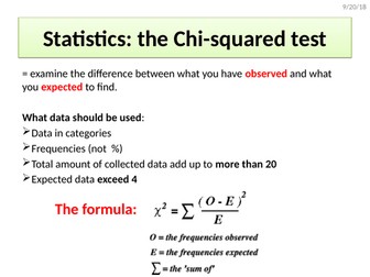 Chi Squared A Level Geography Statistics