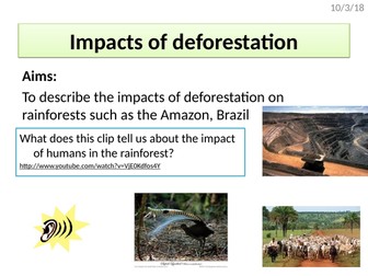 Impacts of deforestation in the Amazon rainforest (AQA The Living World)