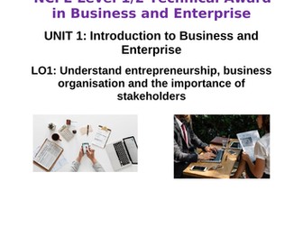 NCFE Level 1/2 Technical award in Business and enterprise