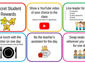 Classroom Reward Cards