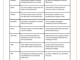 Physical Education Terminology for Sports