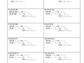 Percentages : Finding 15%