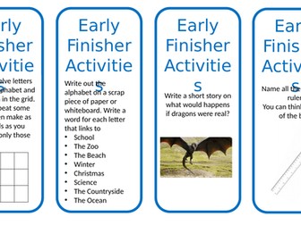 Early Finisher Task Cards