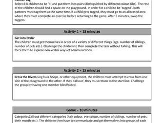 KS2 Team Building Lesson Plan