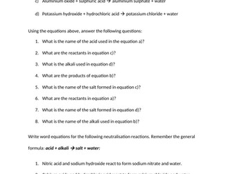 Neutralisation word equations