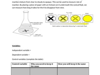 Rate of reaction and concentration practical