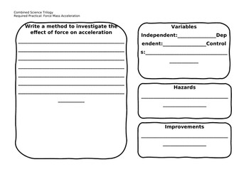 Combined Science Physics RP Worksheets