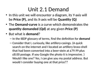 Unit 2.1 Demand IBDP Economics (2022)